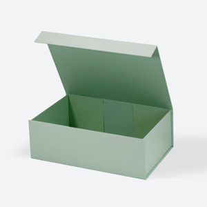 Boîte à couvercle magnétique profond A4 vert sauge avec fermeture à ruban pour emballage cadeau, vente chaude - Product Image 3