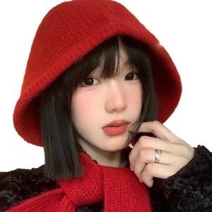 Écharpe et bonnet en laine pour femme, tricoté, à capuche, une pièce, chaud, coupe-vent, pliable, en fibre acrylique, automne et hiver - Product Image 3