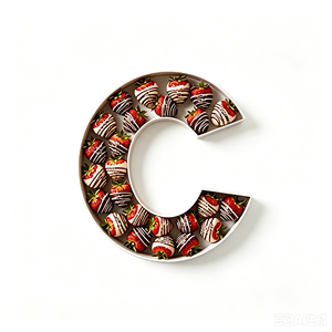 Bandeja de exhibición de cartón vacía personalizada con forma de letra para embalaje de chocolate y fresas para cumpleaños, con grabado en relieve - Product Image 1