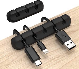 Nouveau Silicone USB câble <span class=keywords><strong>enrouleur</strong></span> multifonctionnel en plastique organisateur de bureau écouteur casque clavier souris câble gestion bien rangé - Product Image 1
