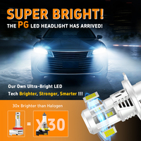 Gview - Faro LED Inteligente de Triple Cara con Chip IC, PG H4 H19, Luces LED Blancas, Mini, Rendimiento Estable, Corriente Constante