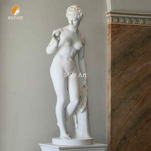 Mily Cổ Phong Cách Tay Chạm Khắc Đá Cẩm Thạch Venus tượng giữ Apple điêu khắc cho Bảo tàng Bộ sưu tập - Product Image 2
