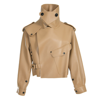 Jxwatcher Nouvelle Veste Bomber en Cuir Véritable de Mouton pour Femme, Style Moto Ample et Personnalisable, Collection Automne, Vente en Gros