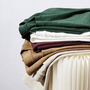 Camiseta Casual de Cuello Redondo para Hombre, Manga Corta, Color Sólido, Mezcla de Bambú y Algodón, 300gsm, Corte Holgado - Product Image 3