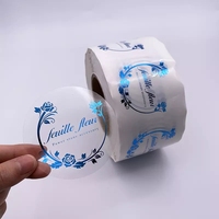 Vente en gros d'étiquettes adhésives avec logo personnalisé, étiquettes transparentes étanches en vinyle argenté et feuille d'or