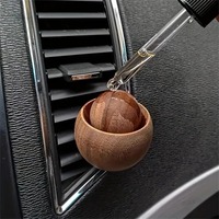 Diffuseur d'huiles essentielles en bois de 8 ml au parfum naturel de rose pour voiture - Design sphérique, décoration, désodorisant, sans alimentation électrique