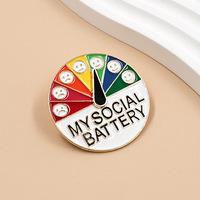 Broche Énergisante Changeante d'Humeur, Personnalisable DIY, en Alliage de Zinc, Technique de Badge Quadrilatère pour l'Expression Sociale