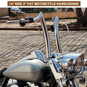Guidon de <span class=keywords><strong>moto</strong></span> personnalisable haute performance 14'' 16'' Rise 2'' Ape Hanger en aluminium compatible avec Softail Fat Boy - Product Image 5