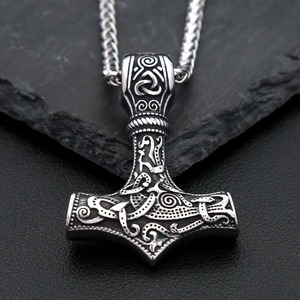 yunnique Thor's Hammer Pendant Necklace Stainless Steel Men's Viking Rune Design Gift Jewelry - Product Image 4