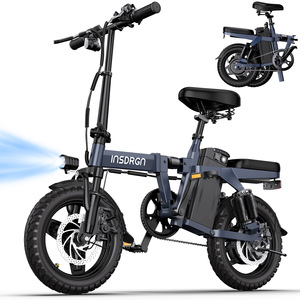 Bicicleta Eléctrica Plegable Personalizada INSDRGN A14, Neumático 14*2.0, Acero con Alto Contenido de Carbono, 48V 350W 10.4ah, Autonomía 50-100km, Velocidad 25-50km/h - Product Image 1