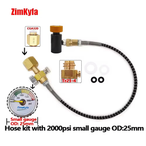 Adaptateur de remplissage de bouteille de CO2 SodaStream avec manomètre 2000 PSI et tuyau de 50 cm - Product Image 4