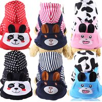 Vêtement pour chien moderne en polaire d'hiver avec motif animalier de dessin animé, à capuche élastique