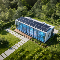Maison préfabriquée de luxe avec panneaux solaires et piscine |   Villa intelligente en structure acier écologique et imperméable