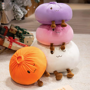 Coussin de dossier créatif en forme de grand pain vapeur, en peluche, rembourré en coton PP et polyester doux, pour la maison et les personnes paresseuses - Product Image 1