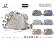 Women's Denim <b>Camera</b> Crossbody Bag Geometric Pattern Zipper Closure All Seasons <b>Use</b> - Product Image 1