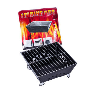 ตัวอย่างฟรี โรงงานผลิตโดยตรง บาร์บีคิวถ่านแบบพกพาขนาดเล็กสีดำ พับได้ ใช้แล้วทิ้ง บาร์บีคิวสำเร็จรูป - Product Image 5