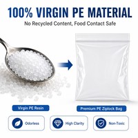 Sacs en plastique refermables transparents en PE, résistants à l'humidité, avec fermeture éclair, épais et robustes, 12*17 cm, 1000 pièces/sac, vente en gros sur mesure