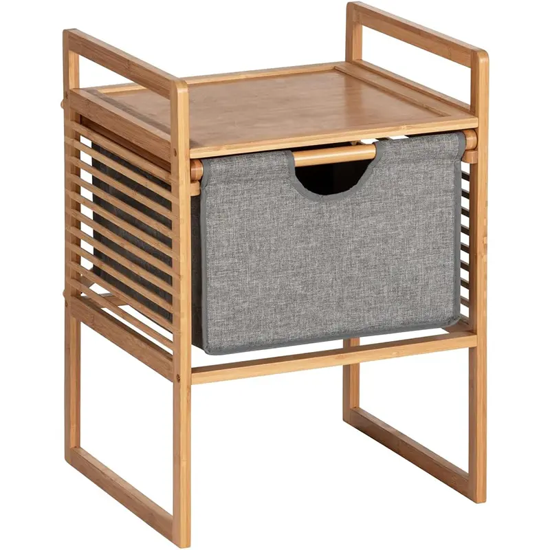 Side Table, Bamboo, Household and Bedroom Storage Companion, Space Saving & Durable Design