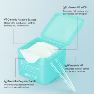 Tonique apaisant à la Centella Asiatica de haute qualité, formule coréenne SKINEVER, tampons <span class=keywords><strong>pour</strong></span> la <span class=keywords><strong>peau</strong></span>, apaisant <span class=keywords><strong>pour</strong></span> la <span class=keywords><strong>peau</strong></span>, adapté aux peaux sensibles - Product Image 3