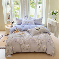 Vente en Gros d'Usine Nouveau Style 2026 Doux pour la Peau 100% Coton 260 Fils Housse de Couette Quatre Pièces Ensemble de Literie avec Drap Expédition Directe