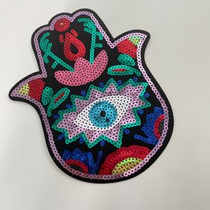 Parche con purpurina Tipo De Mano, parche de tela con bordado de monstruo de ojo de dibujos animados (en inglés) - Product Image 1