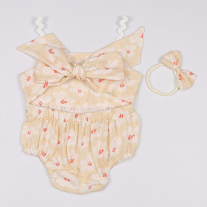 Pagliaccetto Estivo per <span class=keywords><strong>Neonata</strong></span> Stile Liberty con Motivi Floreali e Spalline Sottili, in Morbido Cotone a Costine, Body con Volant per le Vacanze - Product Image 4