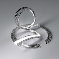 Bande LED néon en acier inoxydable anodisé Série 6000 T5, profil flexible dimmable, clips de fixation pour quille, pliage linéaire, forme aléatoire