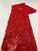 Tissu en dentelle de tulle français de haute qualité, respirant, brodé, maille africaine, sequins, tricoté, pour robe de mariée ou de soirée