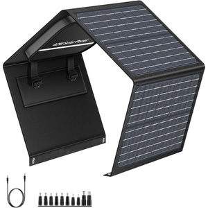 Panneau solaire pliable Alecter Solar 40W à haute efficacité, certifié TUV, chargeur solaire avec port USB intelligent, design compact noir, camping, randonnée - Product Image 1