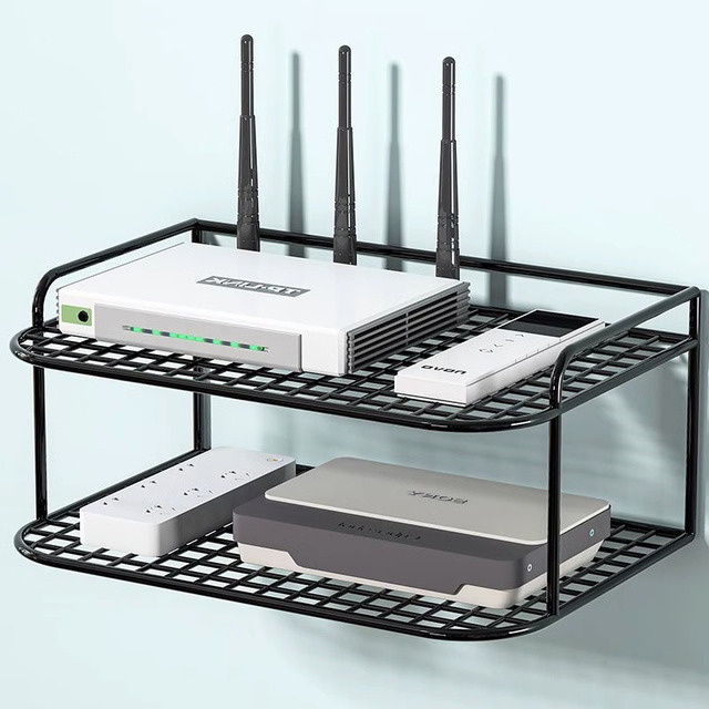 Router Shelf Wall Mount Holder TV Stand WiFi Router Storage Box Modem Cable Box Cover Hider