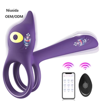 Silikon-Fernbedienungs-Elektro-Verschluss-Spermienring für Männer zur Verzögerung der Ejakulation, Vibrationsring für Paare