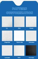 Dalles de plafond en fibres minérales acoustiques, résistantes à l'humidité, insonorisantes, à trous micro-perforés, pour bureaux, écoles, hôpitaux
