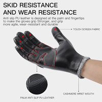 Haute qualité en cuir PU hommes gants complets noir hiver chaud gants d'équitation écran tactile quotidien cyclisme Sports de plein air