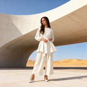 Robe Abaya Moderne Simple et Casual en Polyester Uni de Haute Qualité pour Femmes Musulmanes Nouvelle Mode Vente en Gros - Product Image 2