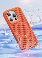 Étui de téléphone à dissipation thermique de luxe étui anti-poussière magnétique creux pour Iphone 12 13 14 15Pro Max Plus Charge sans fil respirante
