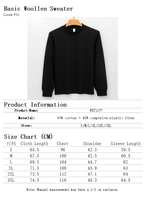 Pulls en coton mélangé de haute qualité en gros, hauts tricotés unis pour hommes, personnalisation du logo disponible.