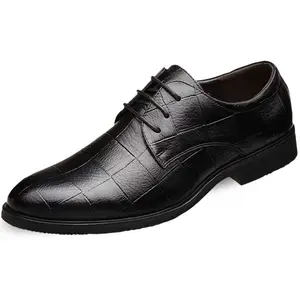Sapatos masculinos casuais de couro, casuais, de couro leve, cor sólida, fundo plano, para todas as estações