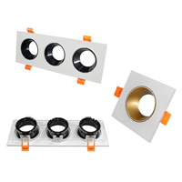 Plafonnier intérieur moderne en aluminium et PC, anti-éblouissement, lumière du jour 6000K, encastré, avec cadre pour ampoules MR16/GU10