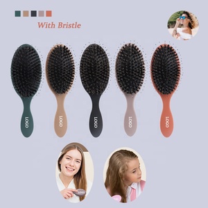 <span class=keywords><strong>Brosse</strong></span> démêlante de haute qualité avec logo personnalisé, coussin en forme de pagaie, poils doux, brosses à cheveux pour cheveux bouclés, épais, humides ou secs, peigne de salon, ventilation - Product Image 1