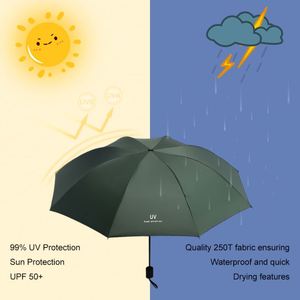 Custom Promotional Sunscreen Anti Three-fold Rain Sun Dual Semi <b>Automatic</b> Control Folding Bike Car UV <b>Umbrella</b> with Logo - Product Image 5