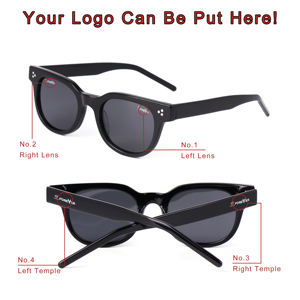 कस्टम लोगो छायादार एसीटेट ध्रुवीकृत धूप का चश्मा रेट्रो बिल्ली आंख उv400 पुरुषों के लिए - Product Image 2