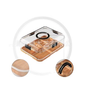 Bamboo Wood Serving <b>Tray</b> With Compartment Cheese And <b>Snack</b> Platter For Household Outdoor Use Natural Color V58 - Product Image 5