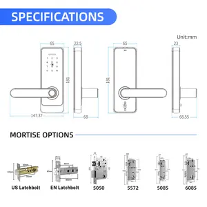 Fingerprint Door Lock Fechadura Digital Tuya Intelligente Cerradura Wifi Security Wireless Waterproof Password Keyless Fingerprint Smart Door Locks