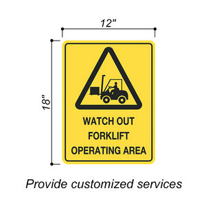 M Señal DE SEGURIDAD reflectante, carretilla elevadora con cuidado, material de aluminio y metal de 12 "x 18", resistente al agua y al óxido, duradero - Product Image 3