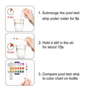 Bandelettes de test Yegbong pour piscine : Test rapide de l'acidité résiduelle, du pH, de l'alcalinité et de la dureté totale de l'eau - Product Image 3
