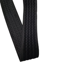 Logo personnalisé à la mode Jacquard motif de vague 40mm noir ruban tissé élastique pour veste pantalon robe