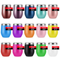 Vente chaude : Gobelet à vin en acier inoxydable incassable de 12 oz avec couvercle