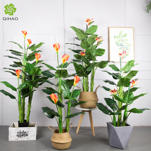 Planta Artificial de Ave del Paraíso Qihao, Paquete de Varias Piezas, Alta Simulación, Decoración Interior, Vegetación para Sala de Estar - Product Image 1