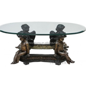 Tabela de chá de bronze oval, tabela de chá de bronze oval para decoração de interiores - Product Image 2