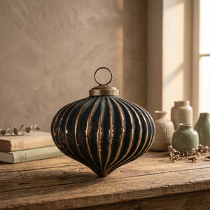 Adorno de Globo de Vidrio Pintado a Mano, de Lujo, Duradero, en Negro y Dorado, con Diseño Tradicional para Decoración de Árboles de Navidad - Product Image 2